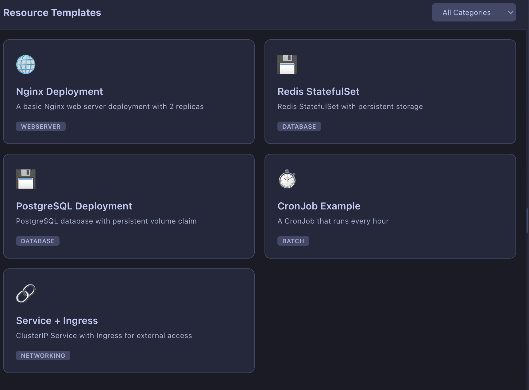 Web UI Resource Templates